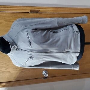 Odyn soft vegan suede grey moto jacket